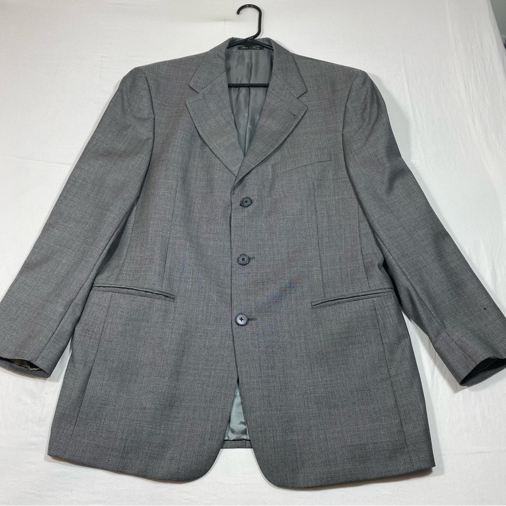 Murano Wool Jacket Blazer Gray Made in Italy 42R 3 button Closure Sports…